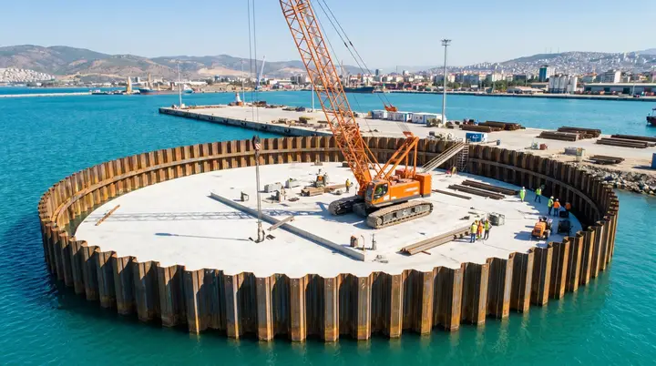 Çanakkale Palplanş: deniz içinde dairesel palplanş batardo