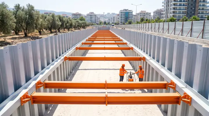 Çanakkale Palplanş: kanal hattında palplanş iksa