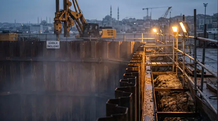 Çanakkale Palplanş: şehir içinde palplanş iksa uygulaması
